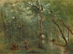 Die Forellenfischer — Jean-baptiste-camille Corot