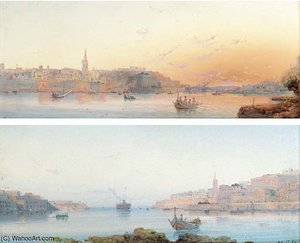 The Grand Harbour, Valetta, Early Morning — Luigi Maria Galea