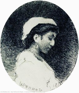 A Woman In A Cap — Ilya Yefimovich Repin, Realism