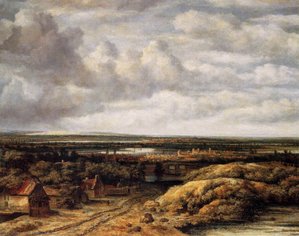 An Extensive Landscape with a Road by a Ruin