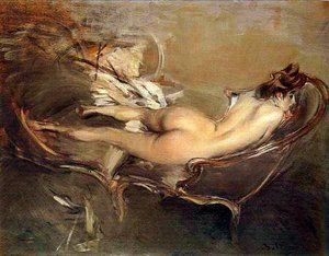 A Reclining Nude On A Day-bed — Giovanni Boldini