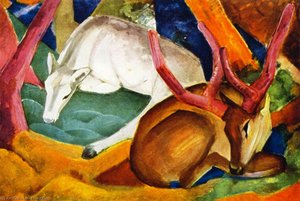 Stags In The Woods — Franz Marc, Expressionism