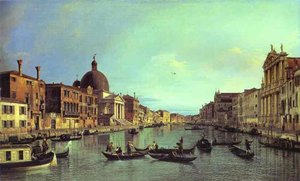 Grand Canal - Looking South-west From The Chiesa Degli Scalzi To The Fondamenta Della Croce, With Sa — Canaletto