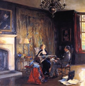 'The Last Days at Chequers' Lord and Lady Lee of Farenam in the Hawtrey Room
