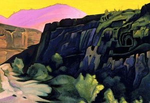Ajanta. The Rock Temples. — Nicholas Roerich, Symbolism Art