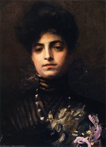 Lady With Orchids — William Merritt Chase