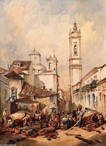 Rua Do Ouvidor, Rio De Janeiro By Eduard Hildebrandt — Eduard Hildebrandt