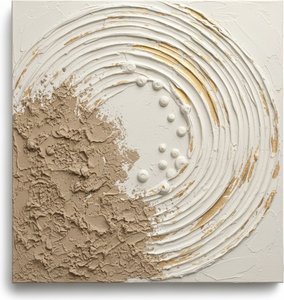 Golden Spiral Of Earthly Echoes: A Monumental Study In Sculptural Impasto And Light — David Moreau
