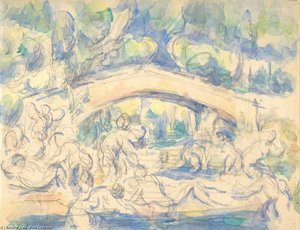 Bäder Unter Einer Brücke — Paul Cézanne