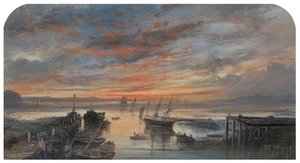 Sunset From Girvan Harbour — William Muir