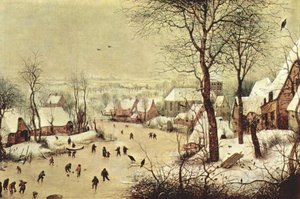 Landscape With Skaters And Bird Trap — Jan Brueghel The Elder