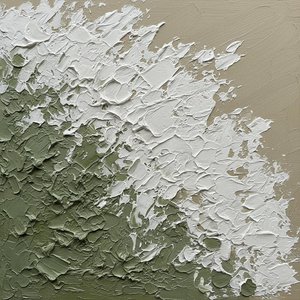 Ethereal Strata Of Sage And Bone In A Monumental Impasto Relief — David Moreau, Contemporary Abstract