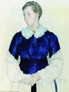 Portrait Of Elizabeth Mikhailovna Botkina — Boris Mikhailovich Kustodiev