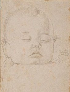 The Head Of A Sleeping Baby Boy, En Face — Hans Baldung