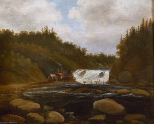 Landscape With Mill And Rapids — Peder Balke