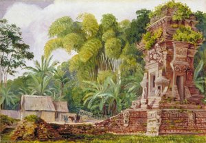 Small Hindu Temple Of Kidel, Java — Marianne North, Victorian Botanical Painting