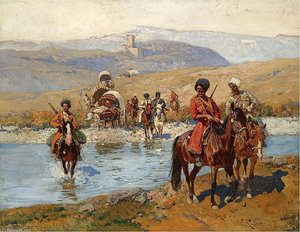 Crossing The River — François Flameng