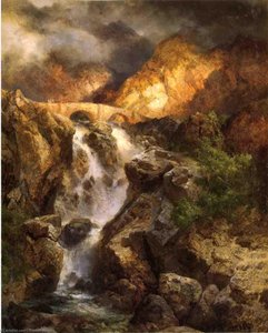 Cascading Water — Thomas Moran