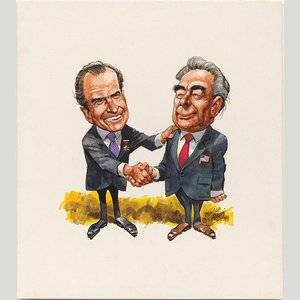 Richard Nixon And Leonid Brezhnev — Jack Davis
