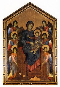 The Virgin And Child In Majesty Surrounded By Six Angels — Cimabue, Byzantine-inspired Italian Renaissance