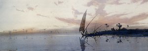 Feluccas On The Nile At Dawn — Augustus Osborne Lamplough