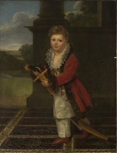 Childhood Portrait Of Zygmunt Krasiński (1812–1859) In The Polish Costume With His Father’s Sword — Henri François Riesener