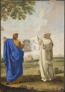 Saint Bruno Examine Un Dessin Des Thermes De Diocletin, Emplacement De La Future Chartreuse De Rome — Eustache Le Sueur (lesueur)