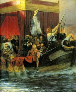 The State Barge Of Cardinal Richelieu On The Rhone D - — Hippolyte-paul Delaroche, Romanticism