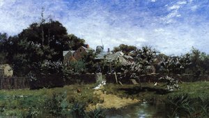 Long Island Farm - Springtime (also Known As A Morning In Spring - Long Island)- — Robert Bruce Crane