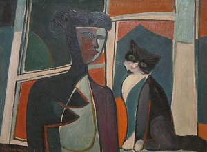 Girl With Cat At The Window — Jerzy Faczynski