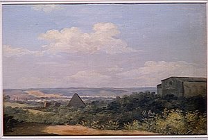 La Pyramide De Cestius A Rome — Pierre-henri De Valenciennes, Romantic Landscape Painting