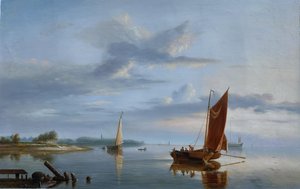 Shipping in a Calm - Hermanus Koekkoek the Elder