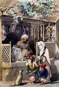 Turkish Figures At A Sweetmeat Stall
