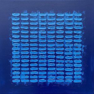 Monolithische Blaue Rhythmen: Eine Skulpturale Studie In Cerulean-impasto Und Mitternachtssymmetrie — Laurent Vionnet, Minimalistische Kunst