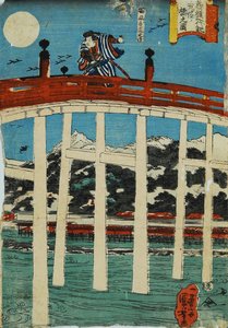 Kampf zwischen Yoshitsune und Benkei auf der Goto-Brücke