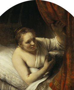 A Woman In Bed — Rembrandt Van Rijn, Baroque