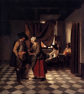 Paying The Hostess — Pieter De Hooch