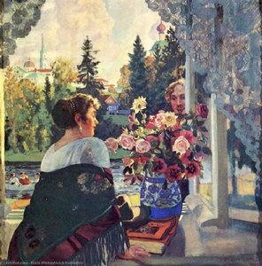 By Window — Boris Mikhailovich Kustodiev