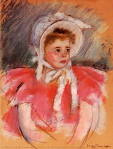 Simone In White Bonnet Seated With Clasped Hands (no.1) — Meri Stenفين Касат, Impressionism