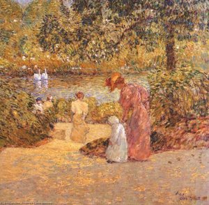 Descending The Steps (central Park) - — Frederick Childe Hassam, Impressionism