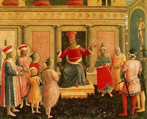 Cosme Y Damián Ante Lisias 1 — Fra Angelico, Early Renaissance