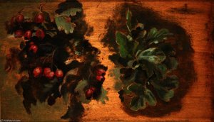 Studies Of Hawthorn Berries And Leaves — Ford Madox Brown