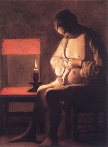 Die Frau Beim Stehlen Von Läusen — Georges De La Tour, Baroque