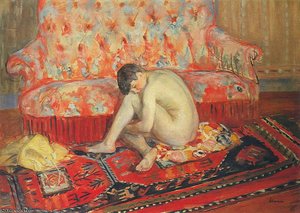 Nude On Red Carpet — Henri Lebasque