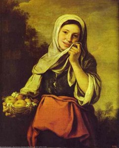 A Girl With Fruits — Bartolomé Esteban Murillo, Baroque