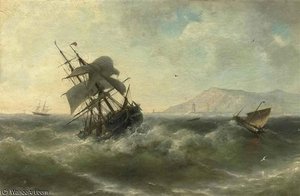 A Three-master On Choppy Waters — Nicolaas Riegen