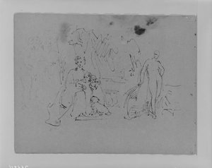 Woman With Two Children And Dog; Standing Figure — Thomas Sully