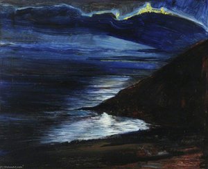 View from My Studio at Night at Porthallow House, Talland Bay