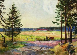 The Field — Boris Mikhailovich Kustodiev, Contemporary Realism