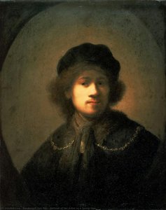 Porträt Des Künstlers Im Jungen Mann — Rembrandt Van Rijn, Baroque Kunst